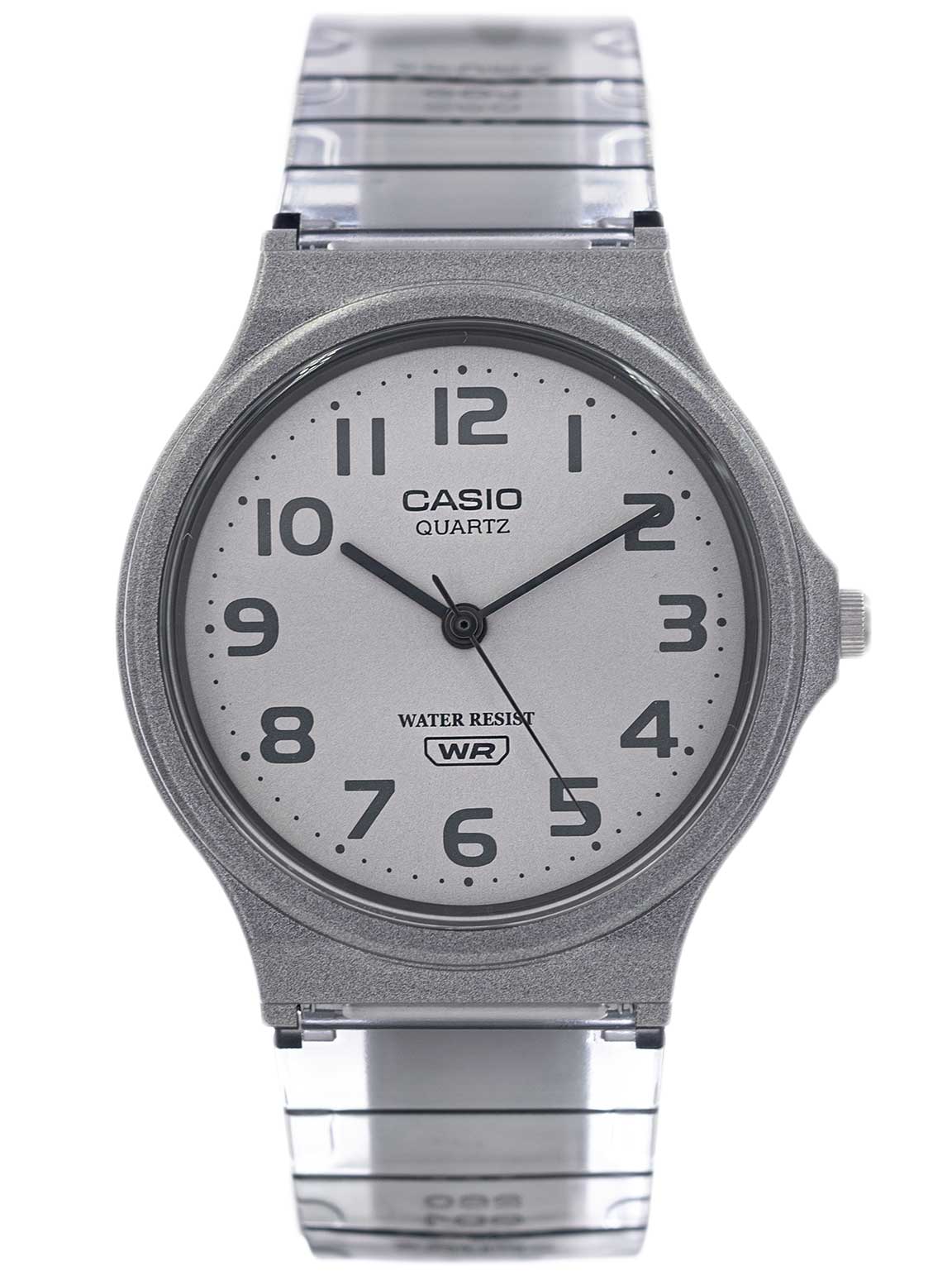 Casio MQ-24S-8BEF: Κομψό Αναλογικό Ρολόι με Ημιδιαφανές Γκρι Λουράκι
